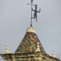 Iron man on top of the Cabildo in Salta